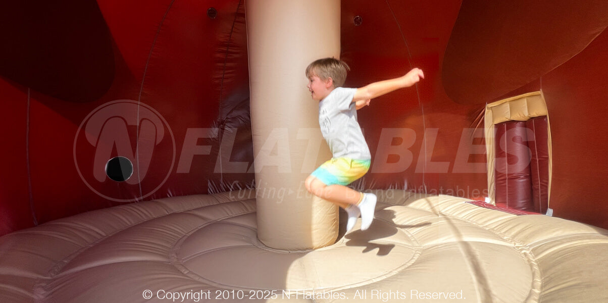 A child jumping inside the 20-foot Commercial Turkey Inflatable Bounce House