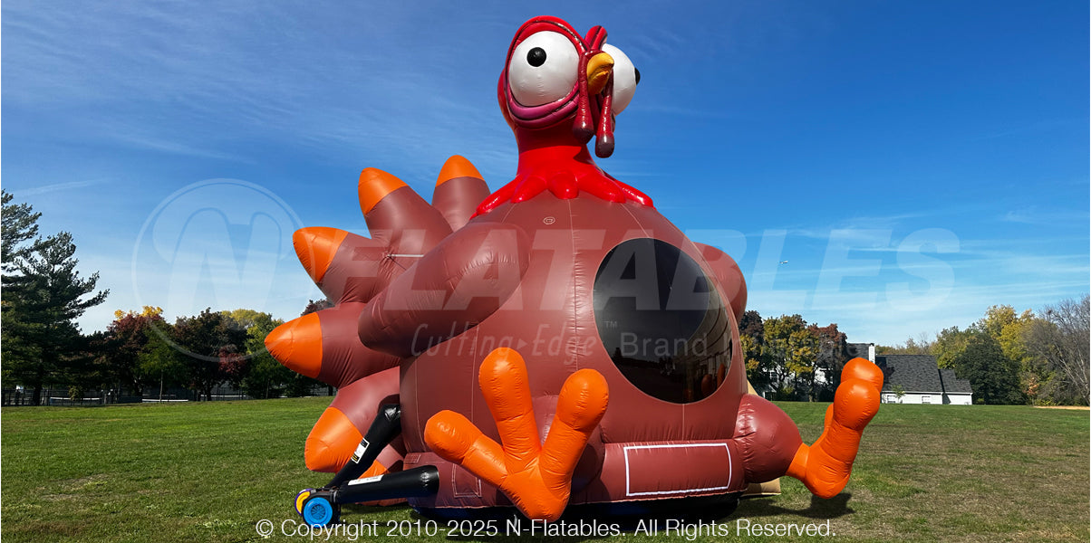 20-foot Commercial Inflatable Turkey Bounce House setup outdoors