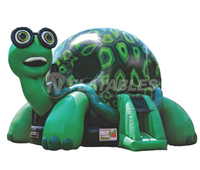 Commercial grade turtle bounce house on a white background