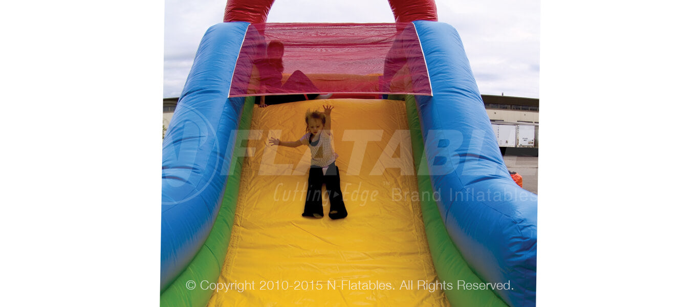 The wide slide of the Wacky 3-in-1 Combo™ commercial-grade inflatable. 