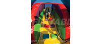 Kids climbing up the climb lane in the Wacky Fun Center™ Kid Combo inflatable playground. 