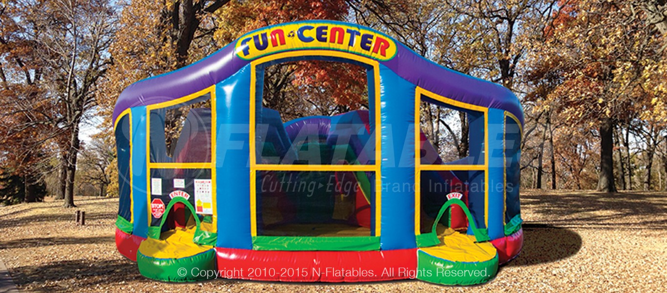 Front view of the Wacky Fun Center™ Kid Combo in a park. 