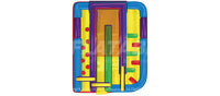 Rendering of the aerial view of the Wacky Slide Combo™ inflatable playground. 