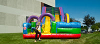 Entrance to the Wacky Slide Combo™ commercial-grade inflatable slide and obstacle combo. 