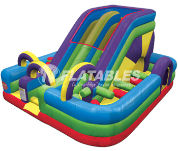 Wacky Slide Combo™ inflatable playground on white background