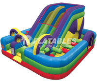 Wacky Slide Combo™ inflatable playground on white background