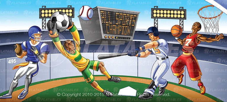 Basketball, Soccer, Football Themed Commercial Inflatable Bounce Houses and Games