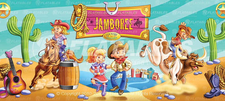 Cowboy Western Themed Commercial Inflatable Bounce Houses
