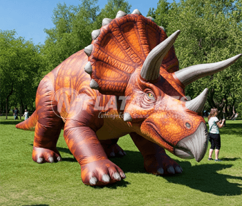 Inflatable Triceratops Dinosaur (Orange)