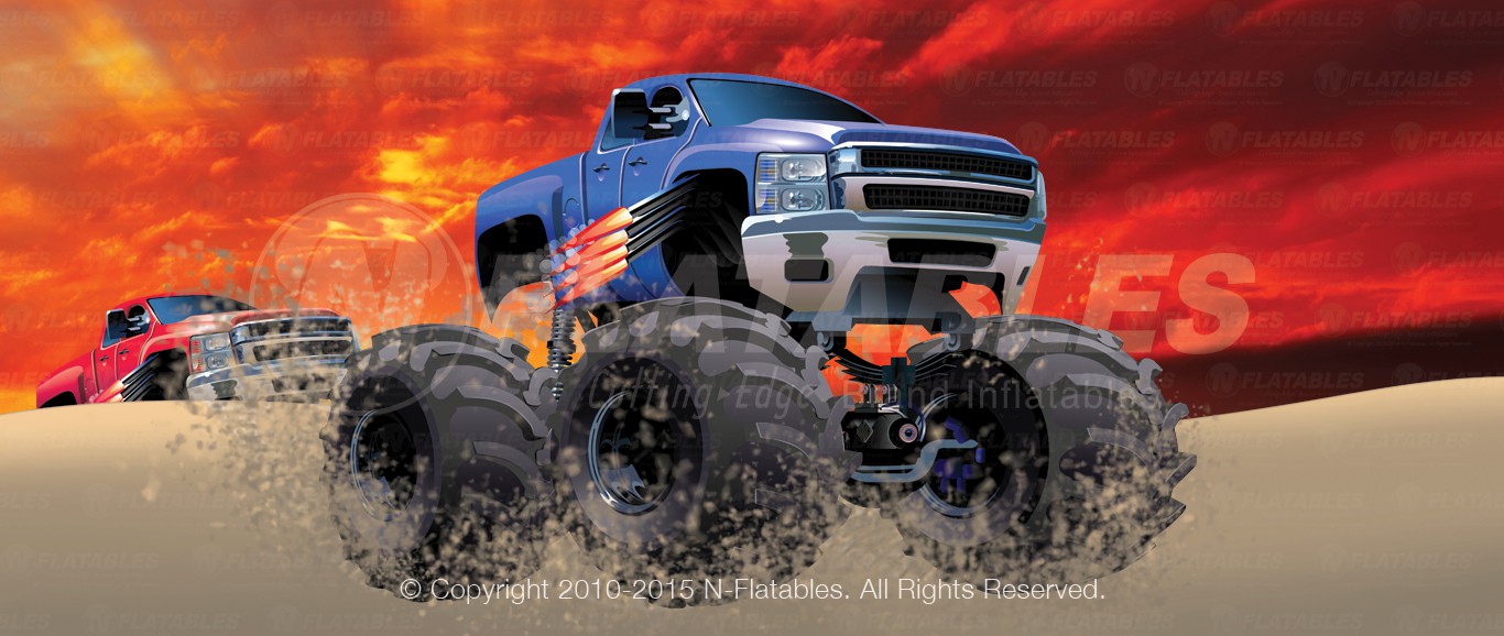 Monster Truck Art Panel for Inflatable Bounce Houses – Big Top Inflatables